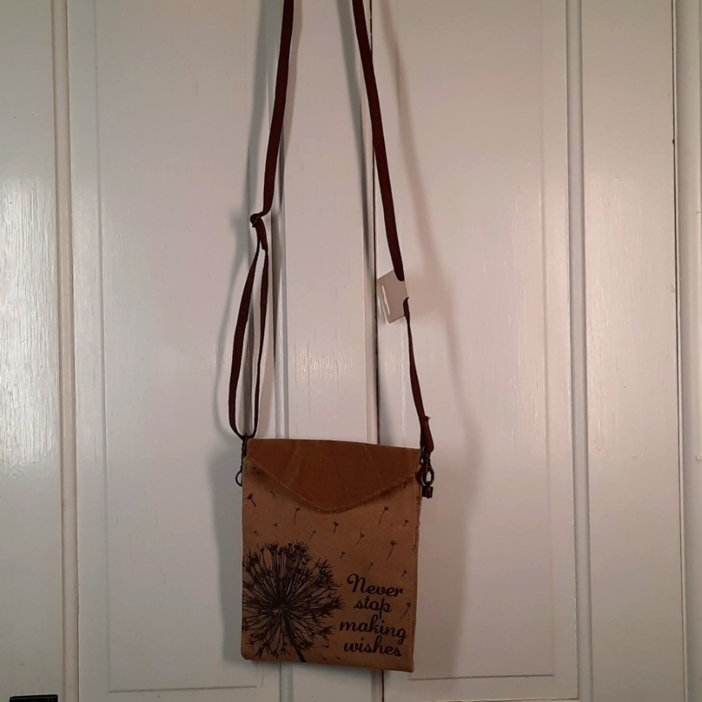 Crossbody Purse Bag Cotton Canvas Wishes Casual Leather Strap Urban Farm Casual - Picture 2 of 11